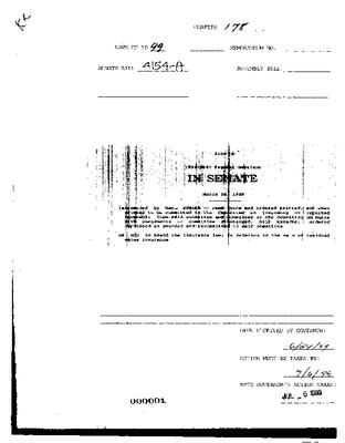 NYS Bill and Veto Jackets: 1999, Chapter 178