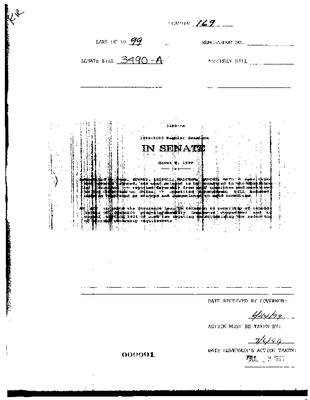 NYS Bill and Veto Jackets: 1999, Chapter 169
