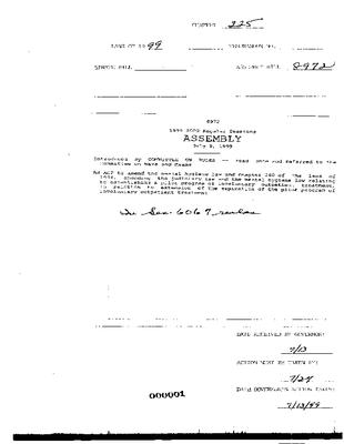 NYS Bill and Veto Jackets: 1999, Chapter 225