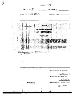 NYS Bill and Veto Jackets: 1999, Chapter 179