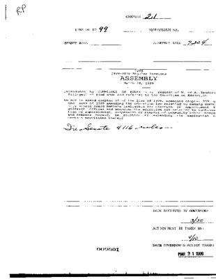 NYS Bill and Veto Jackets: 1999, Chapter 21