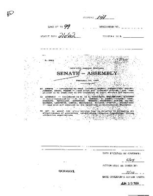 NYS Bill and Veto Jackets: 1999, Chapter 141