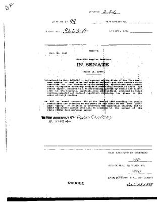 NYS Bill and Veto Jackets: 1999, Chapter 226