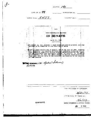 NYS Bill and Veto Jackets: 1999, Chapter 191