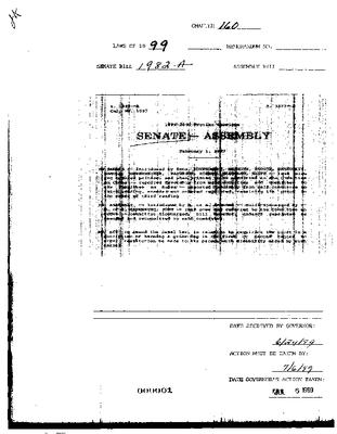 NYS Bill and Veto Jackets: 1999, Chapter 160