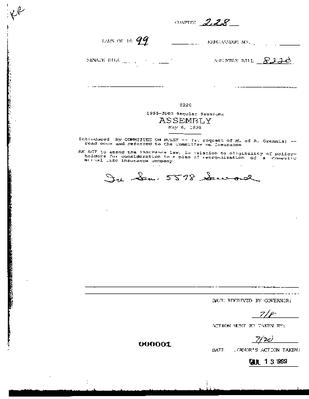 NYS Bill and Veto Jackets: 1999, Chapter 228