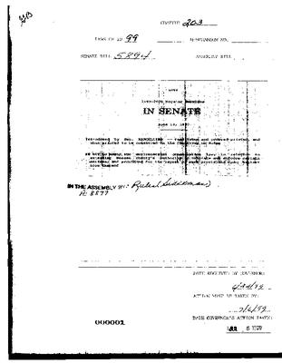 NYS Bill and Veto Jackets: 1999, Chapter 203
