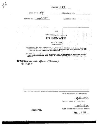 NYS Bill and Veto Jackets: 1999, Chapter 183