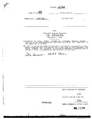 NYS Bill and Veto Jackets: 1999, Chapter 234