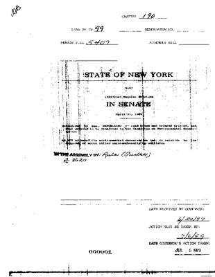 NYS Bill and Veto Jackets: 1999, Chapter 190