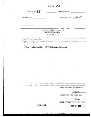 NYS Bill and Veto Jackets: 1999, Chapter 20