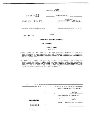 NYS Bill and Veto Jackets: 1999, Chapter 143