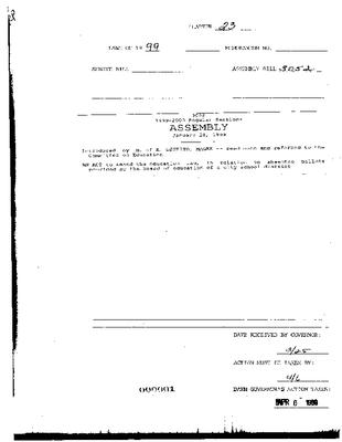NYS Bill and Veto Jackets: 1999, Chapter 23