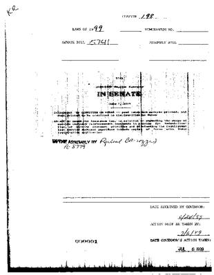 NYS Bill and Veto Jackets: 1999, Chapter 198