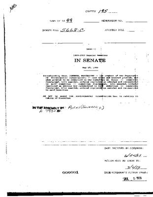NYS Bill and Veto Jackets: 1999 Chapter 195