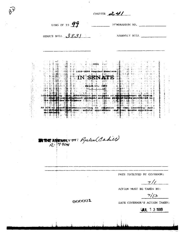 NYS Bill and Veto Jackets: 1999, Chapter 241