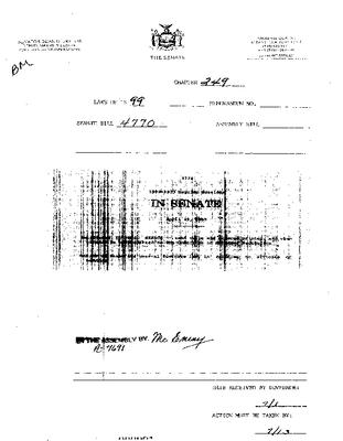NYS Bill and Veto Jackets: 1999, Chapter 249
