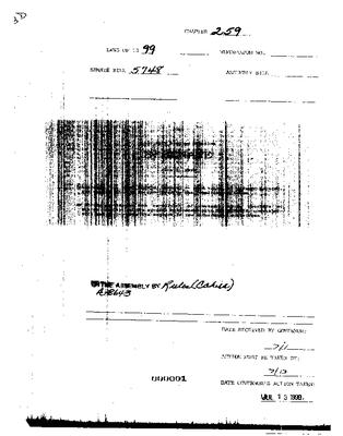 NYS Bill and Veto Jackets: 1999, Chapter 259