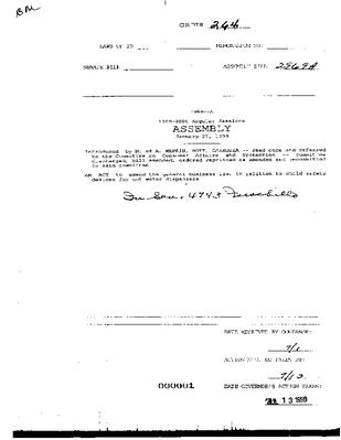 NYS Bill and Veto Jackets: 1999, Chapter 264