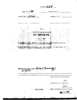 NYS Bill and Veto Jackets: 1999, Chapter 258