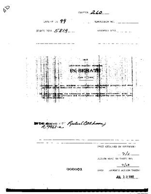 NYS Bill and Veto Jackets: 1999, Chapter 260