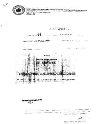 NYS Bill and Veto Jackets: 1999, Chapter 257