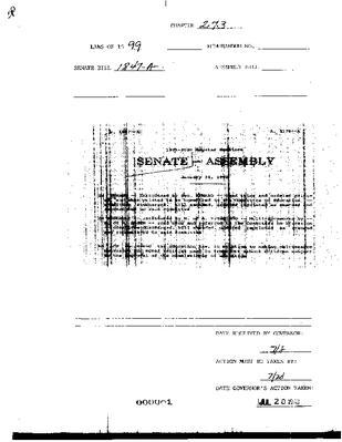 NYS Bill and Veto Jackets: 1999, Chapter 273