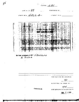 NYS Bill and Veto Jackets: 1999, Chapter 291