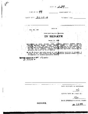 NYS Bill and Veto Jackets: 1999, Chapter 239