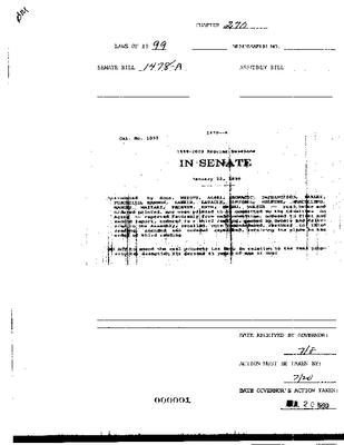 NYS Bill and Veto Jackets: 1999, Chapter 270