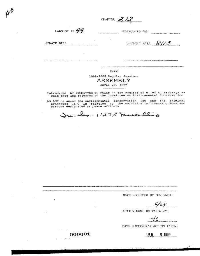 NYS Bill and Veto Jackets: 1999, Chapter 212