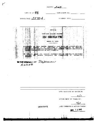 NYS Bill and Veto Jackets: 1999, Chapter 243