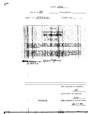 NYS Bill and Veto Jackets: 1999, Chapter 306