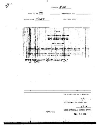 NYS Bill and Veto Jackets: 1999, Chapter 250