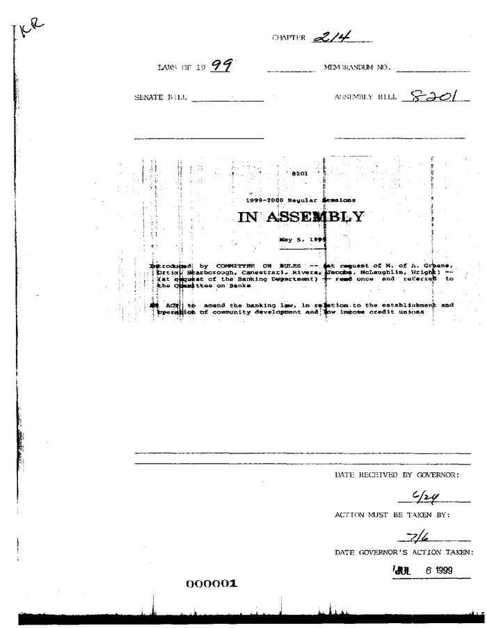NYS Bill and Veto Jackets: 1999, Chapter 214