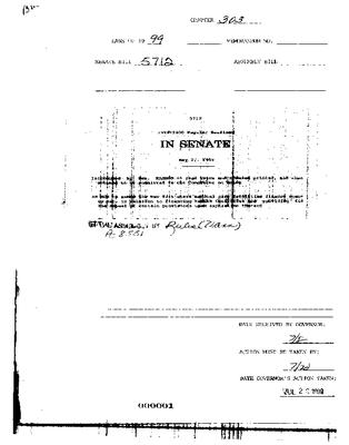 NYS Bill and Veto Jackets: 1999, Chapter 303