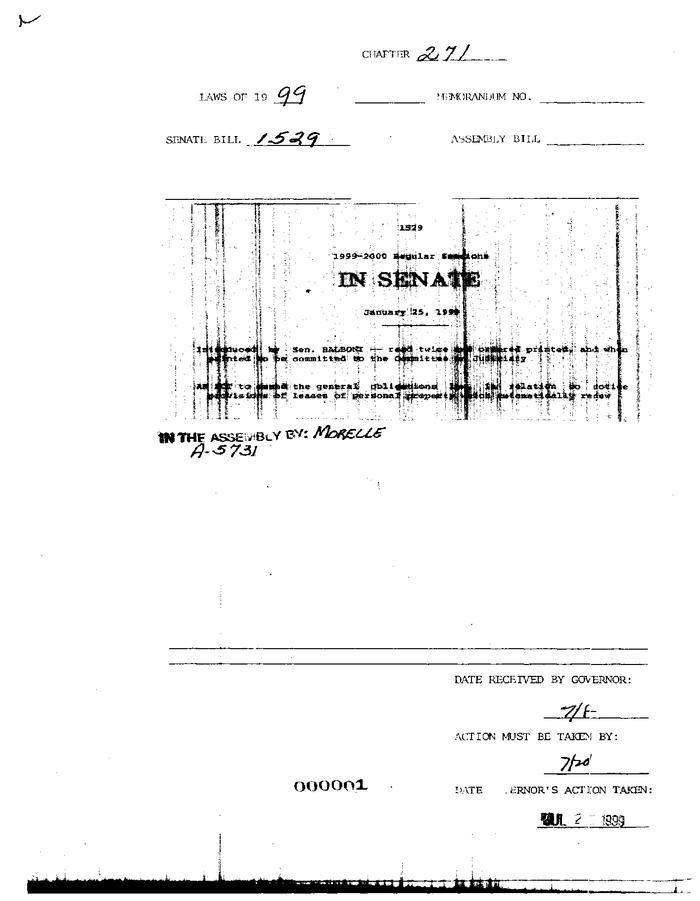 NYS Bill and Veto Jackets: 1999, Chapter 271