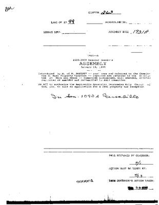 NYS Bill and Veto Jackets: 1999, Chapter 263