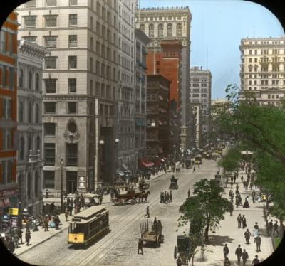 N.Y. New York City. Broadway North from the Post office.