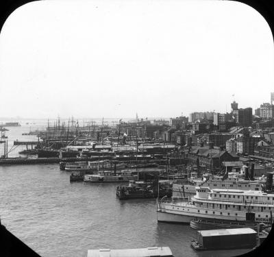 N.Y. New York City. East River Front from Brooklyn Bridge.