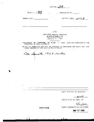 NYS Bill and Veto Jackets: 1999, Chapter 39