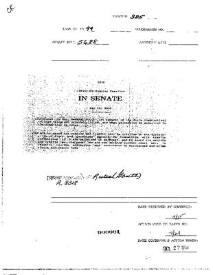 NYS Bill and Veto Jackets: 1999, Chapter 385