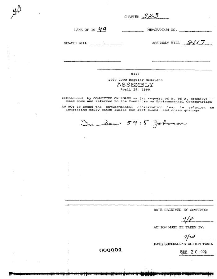 NYS Bill and Veto Jackets: 1999, Chapter 323