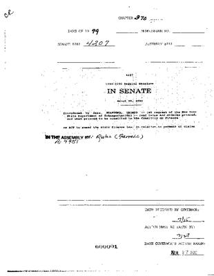 NYS Bill and Veto Jackets: 1999, Chapter 370
