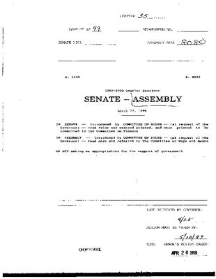 NYS Bill and Veto Jackets: 1999, Chapter 35