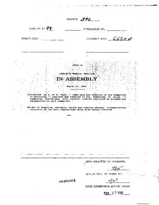 NYS Bill and Veto Jackets: 1999, Chapter 396