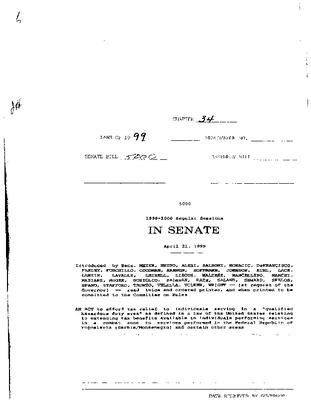 NYS Bill and Veto Jackets: 1999, Chapter 34