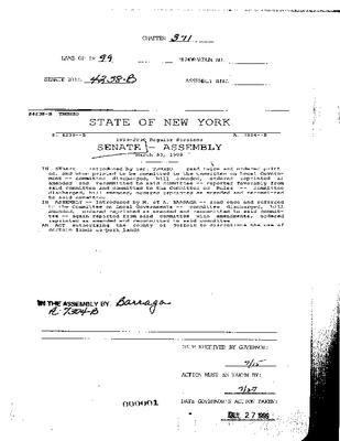NYS Bill and Veto Jackets: 1999, Chapter 371