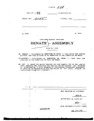 NYS Bill and Veto Jackets: 1999, Chapter 338