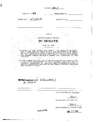 NYS Bill and Veto Jackets: 1999, Chapter 367